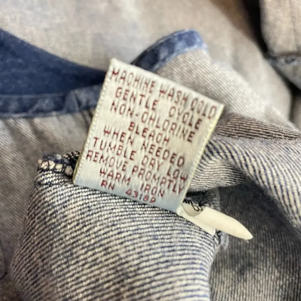 Susan Bristol Vintage Patchwork Embroidered Denim Boho Western Country Vest M - Picture 12 of 12
